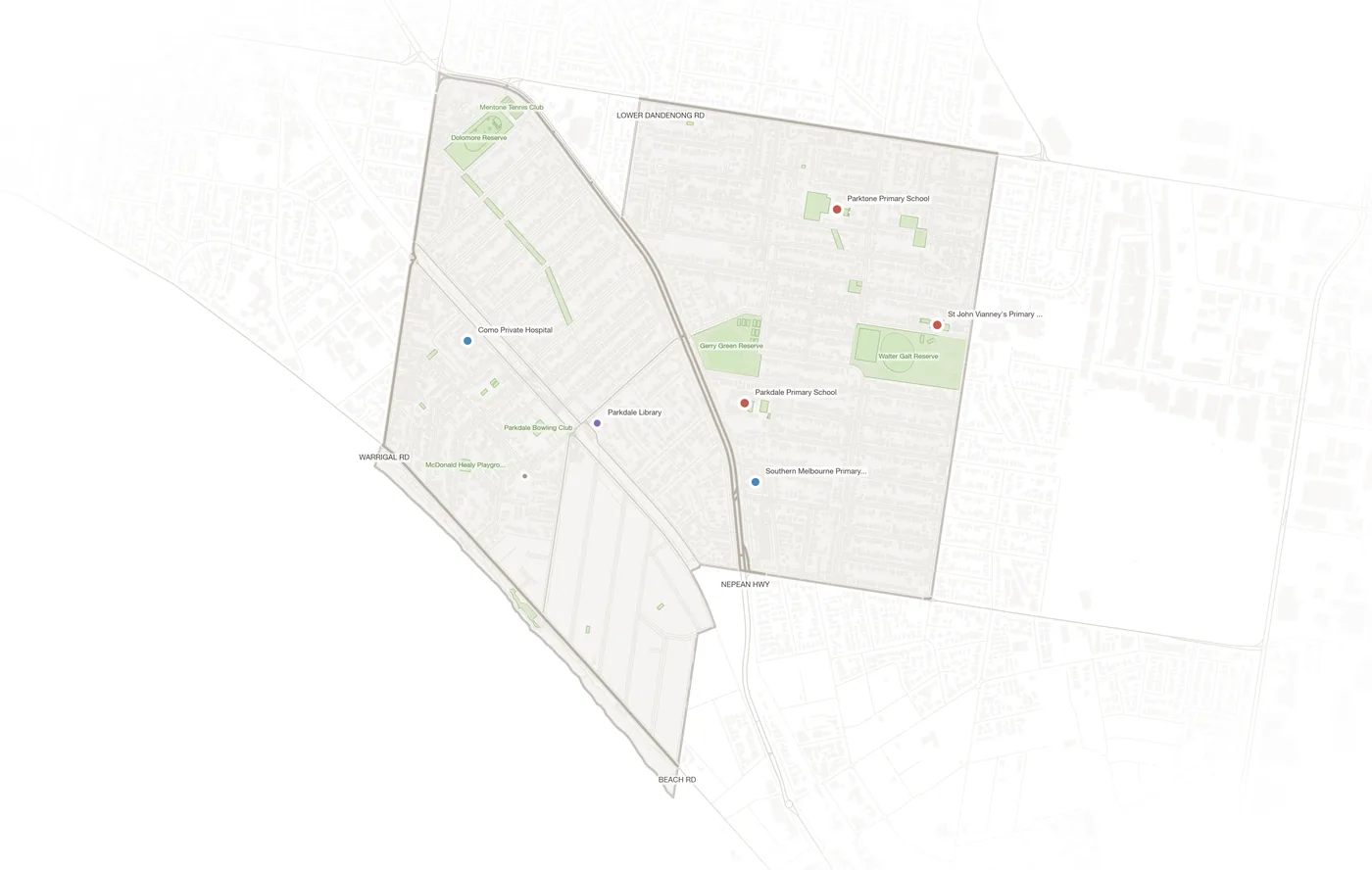 Parkdale urban fabric map