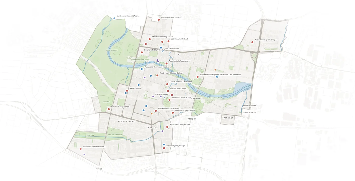 Parramatta urban fabric map