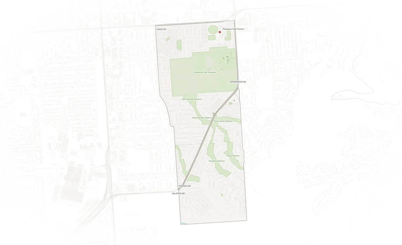 Pasadena urban fabric map