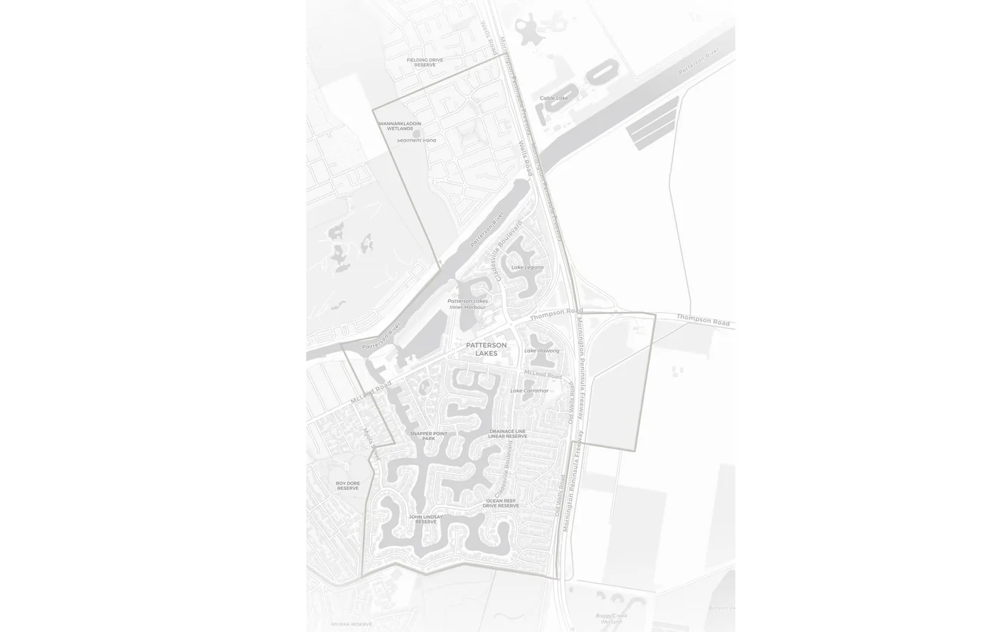 Patterson Lakes urban fabric map