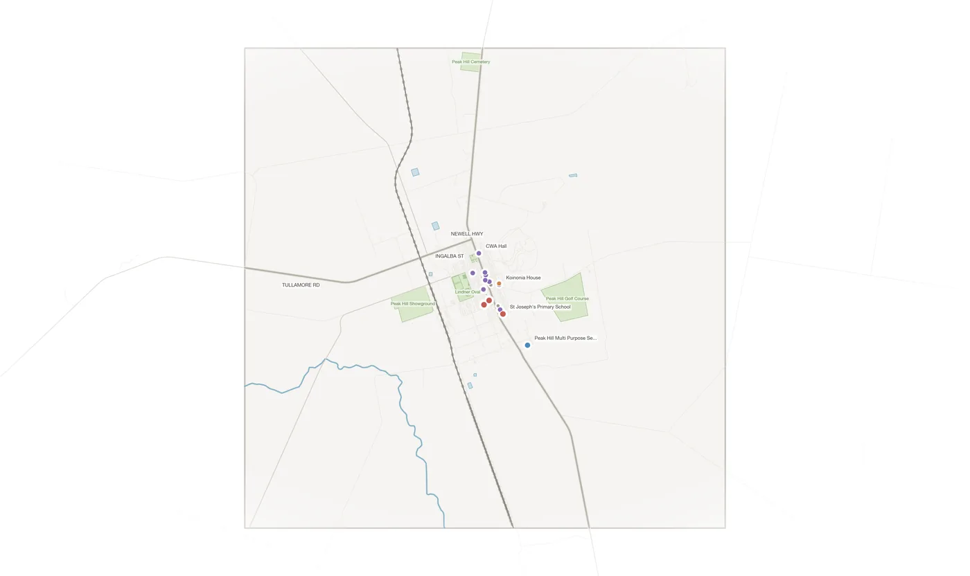 Peak Hill urban fabric map