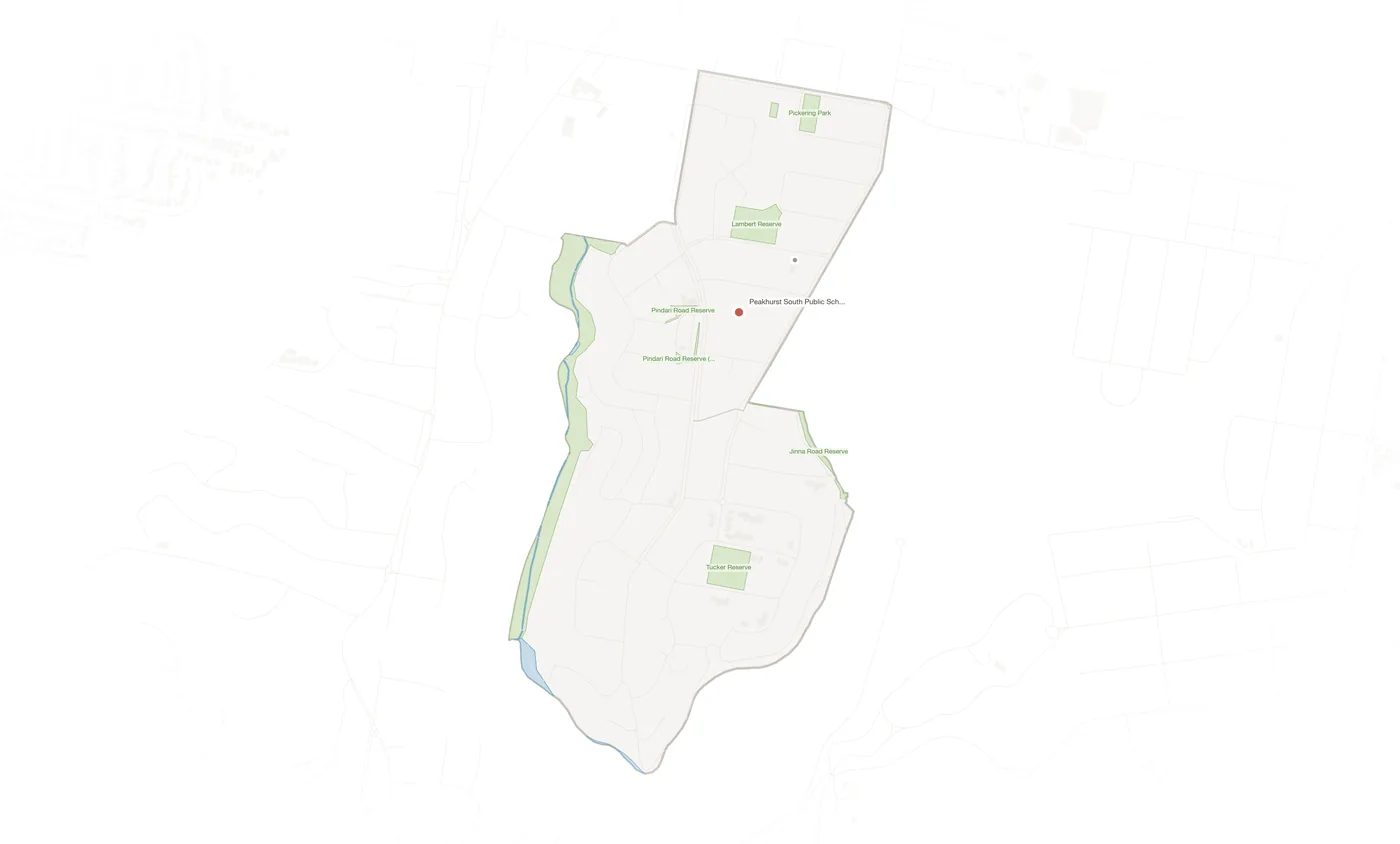 Peakhurst Heights urban fabric map