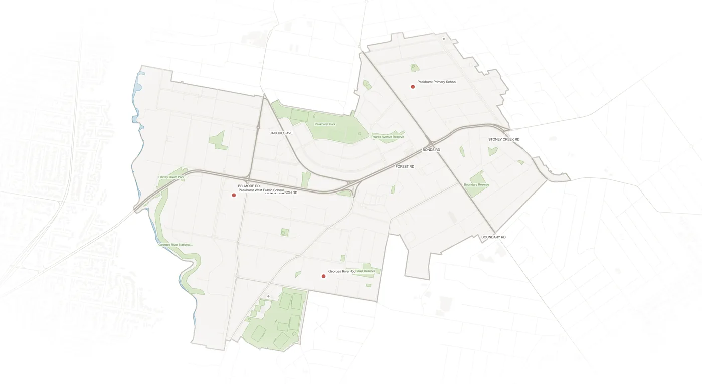 Peakhurst urban fabric map