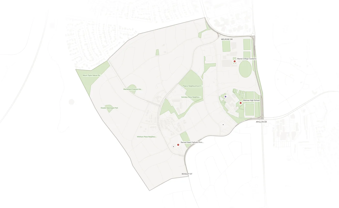 Pearce urban fabric map