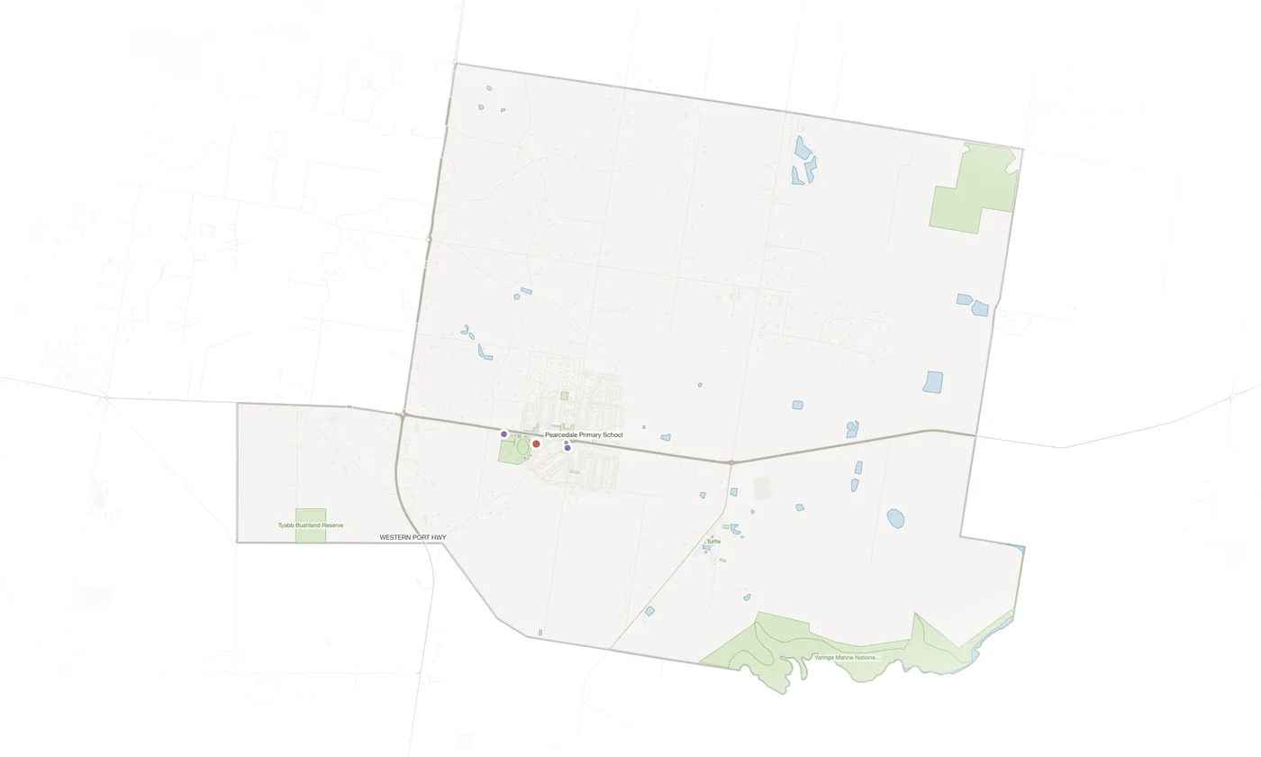 Pearcedale urban fabric map