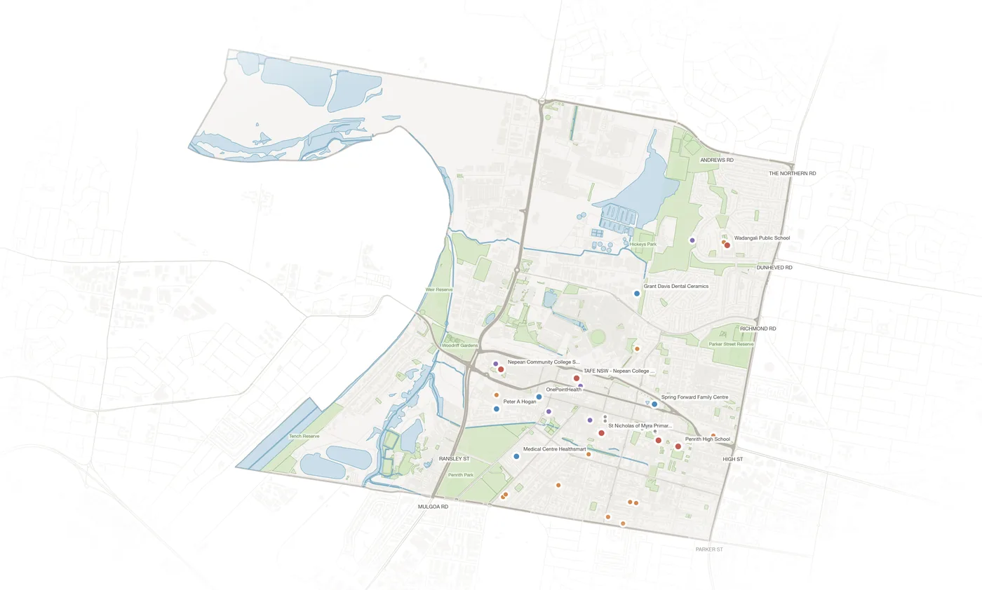 Penrith urban fabric map