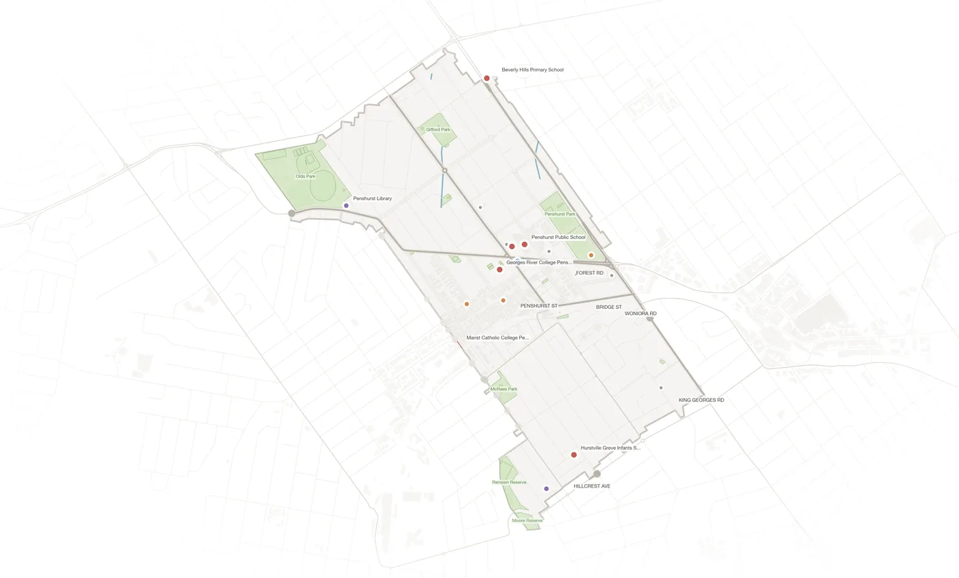 Penshurst urban fabric map