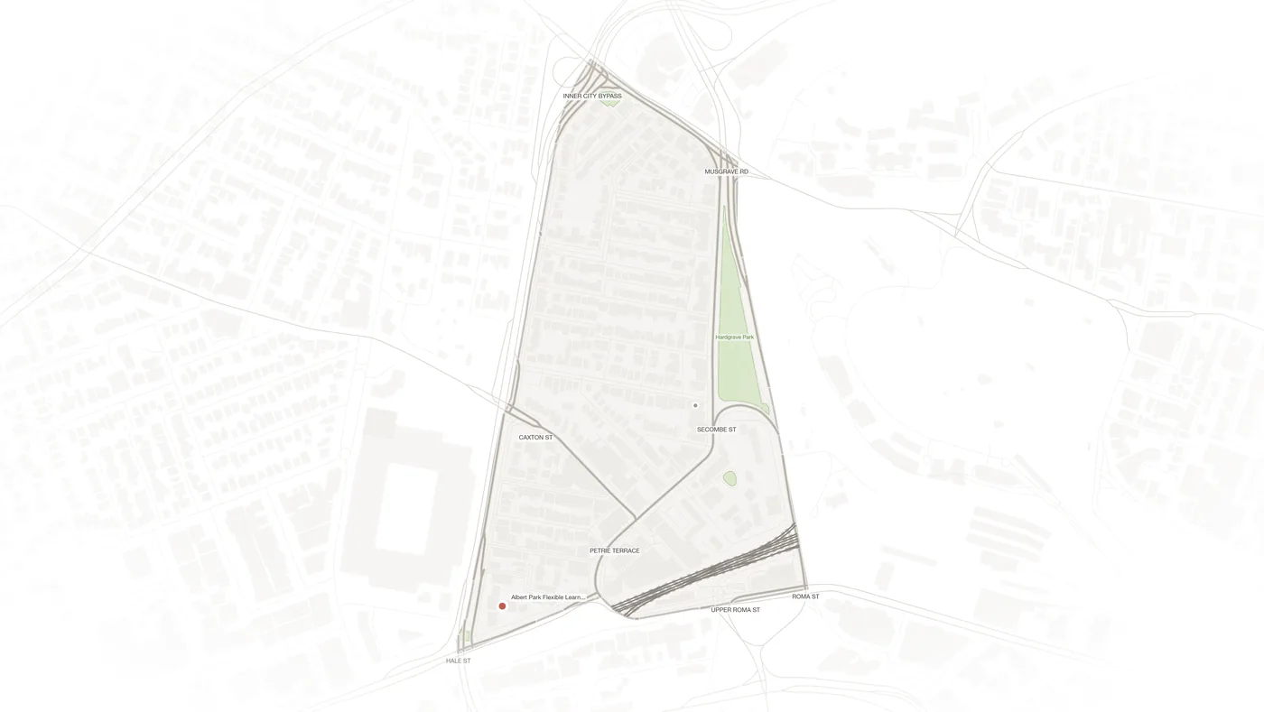 Petrie Terrace urban fabric map