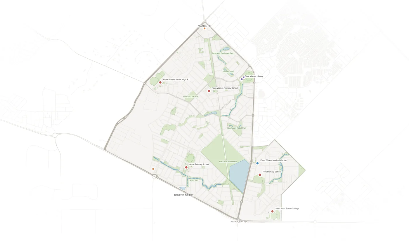 Piara Waters urban fabric map