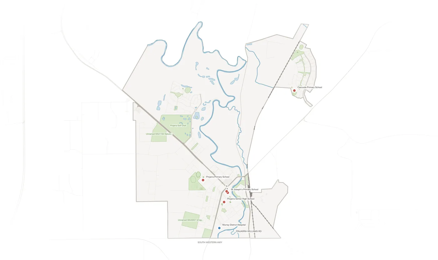 Pinjarra urban fabric map