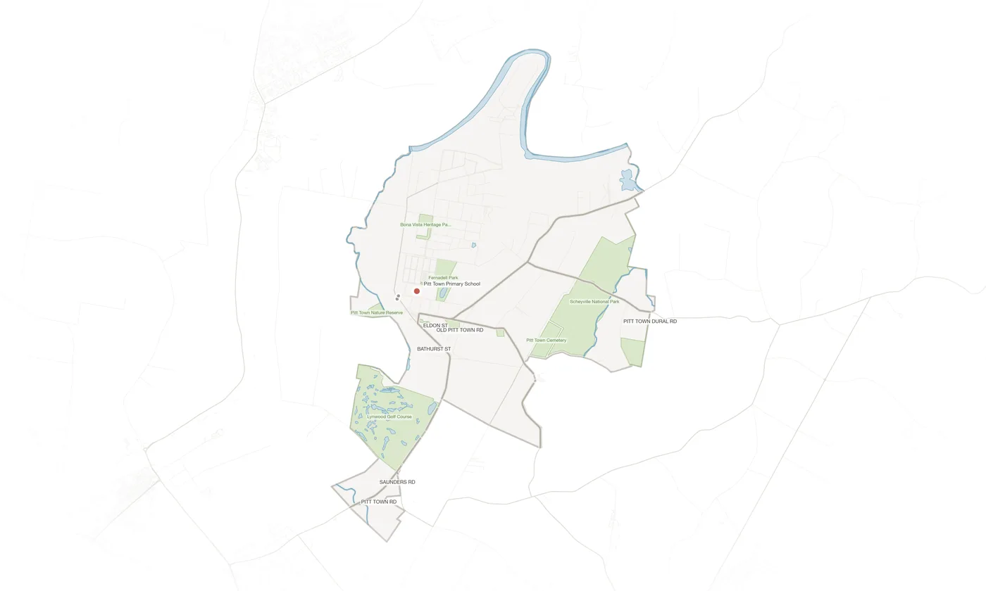 Pitt Town urban fabric map