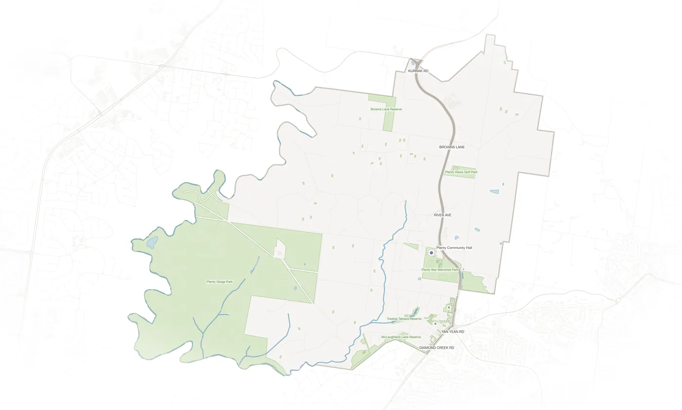 Plenty urban fabric map