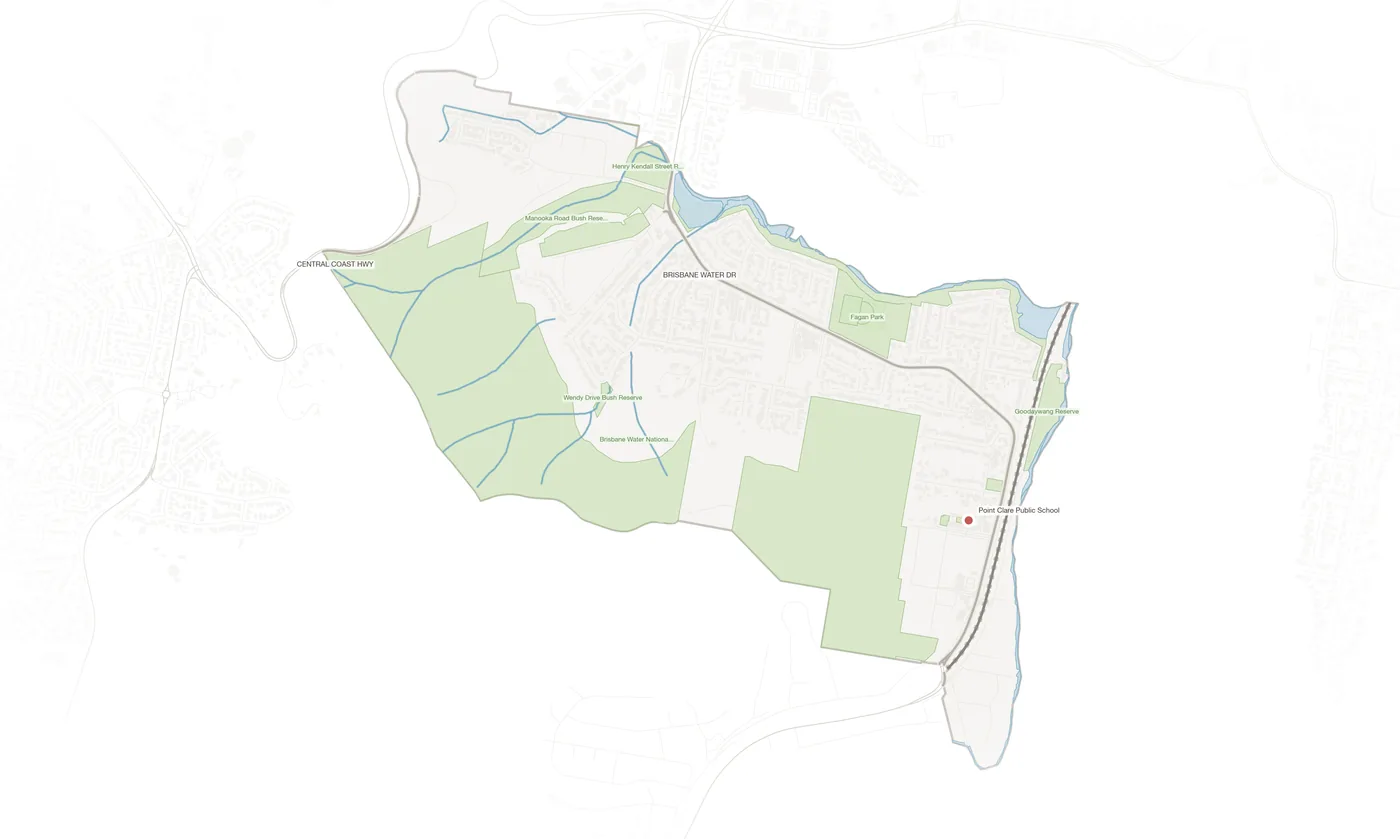 Point Clare urban fabric map
