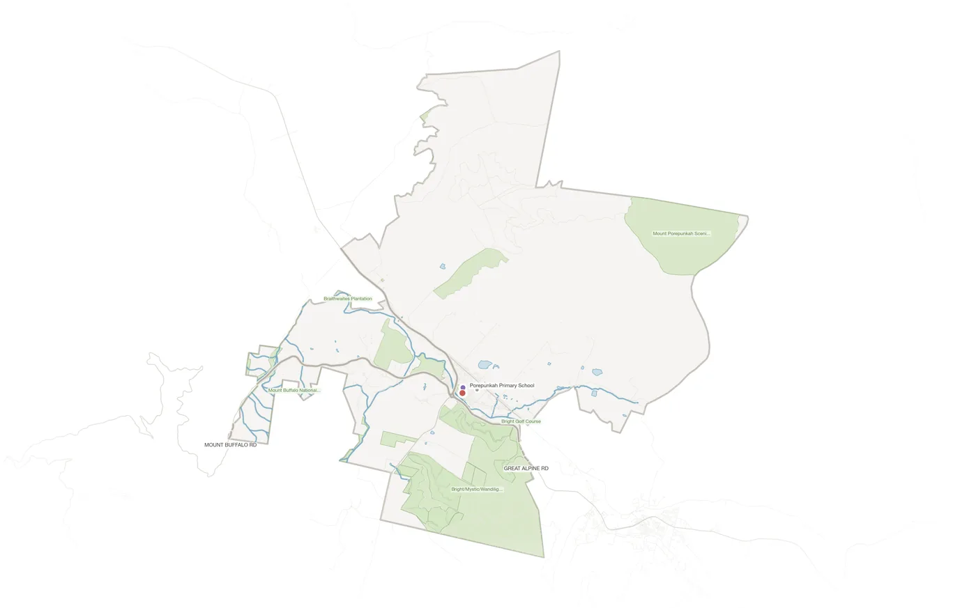 Porepunkah urban fabric map