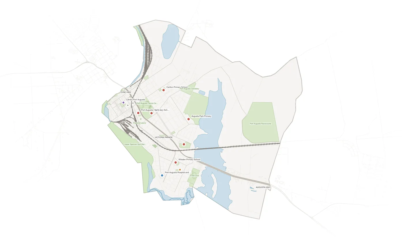 Port Augusta urban fabric map