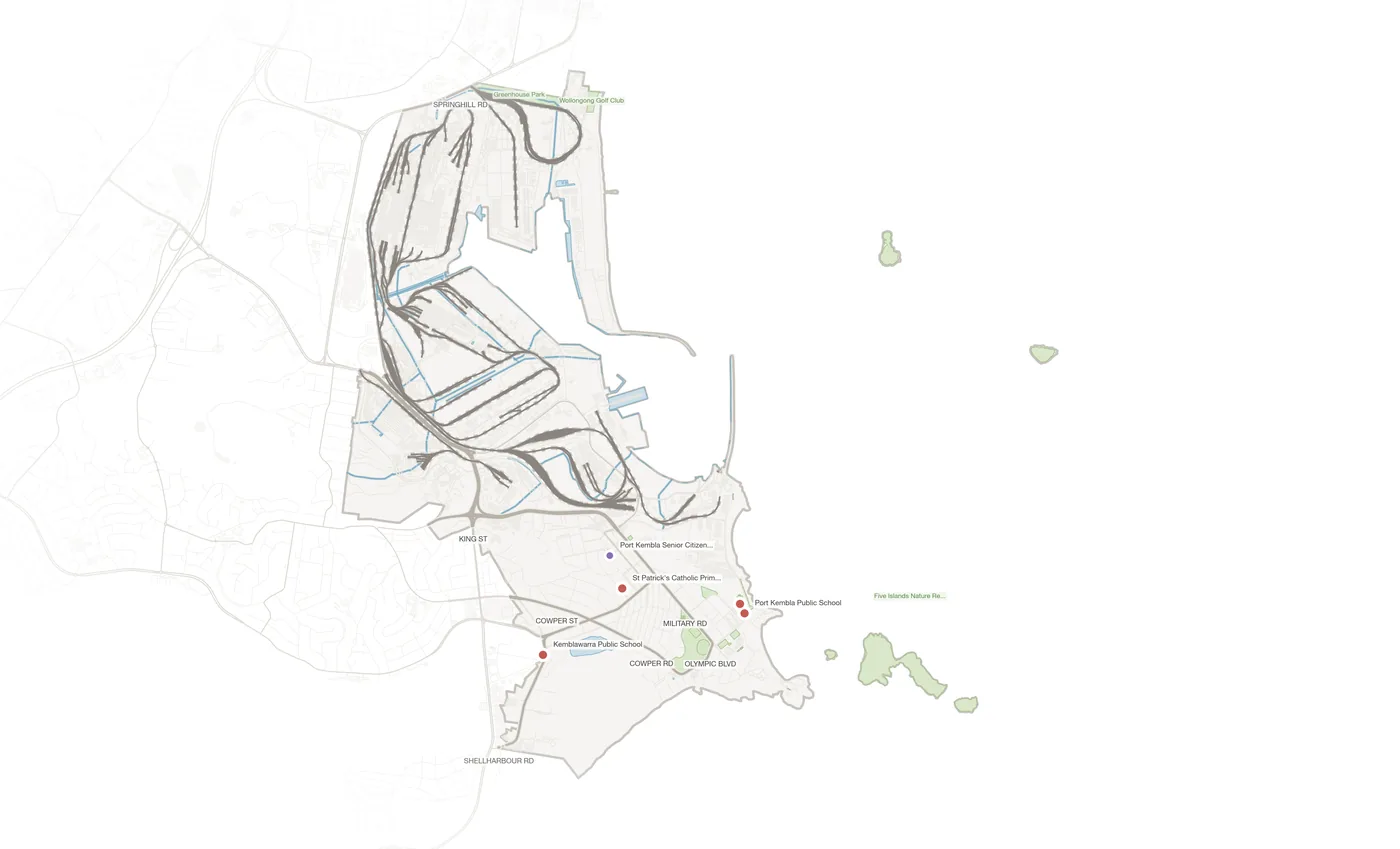 Port Kembla urban fabric map