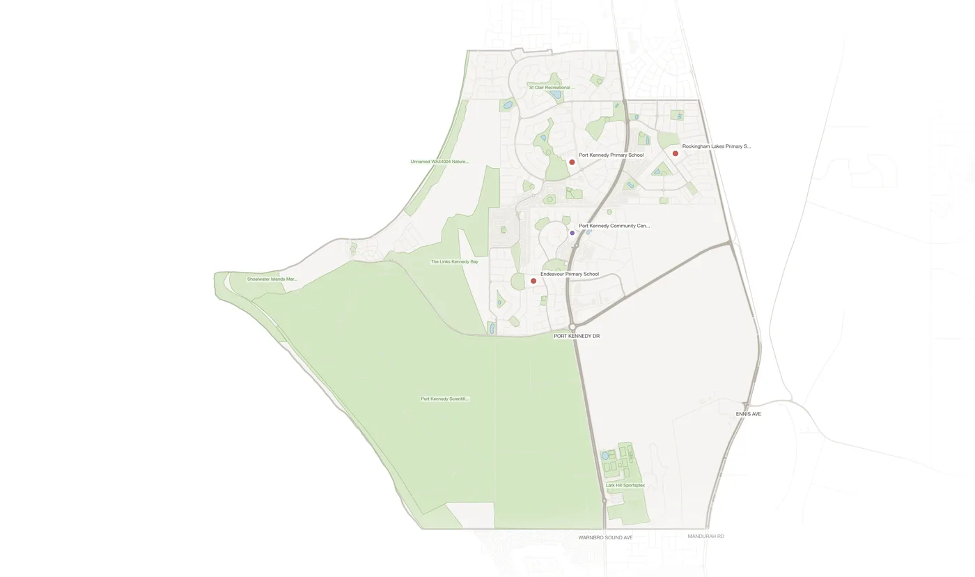Port Kennedy urban fabric map
