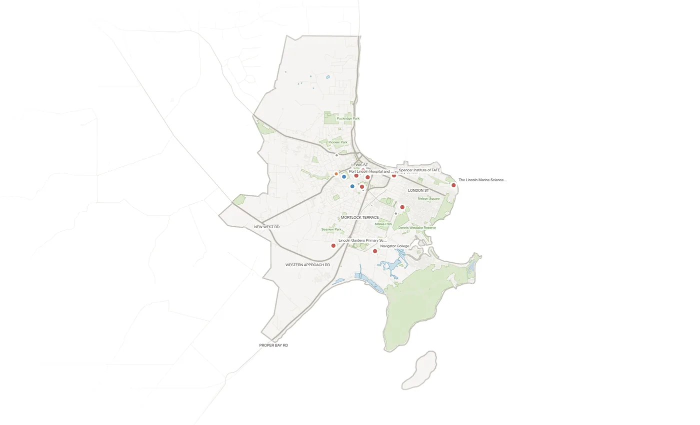 Port Lincoln urban fabric map