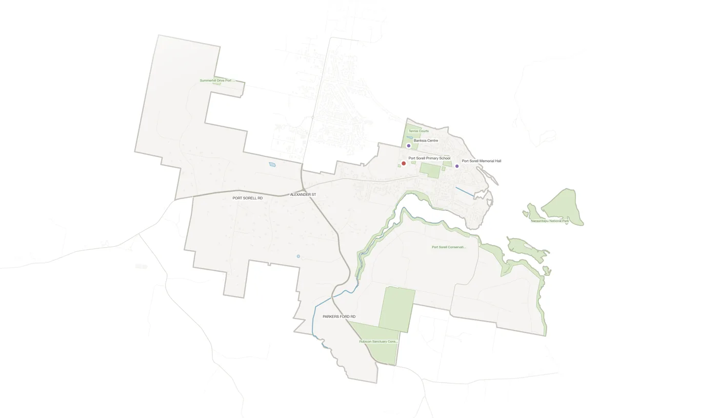 Port Sorell urban fabric map