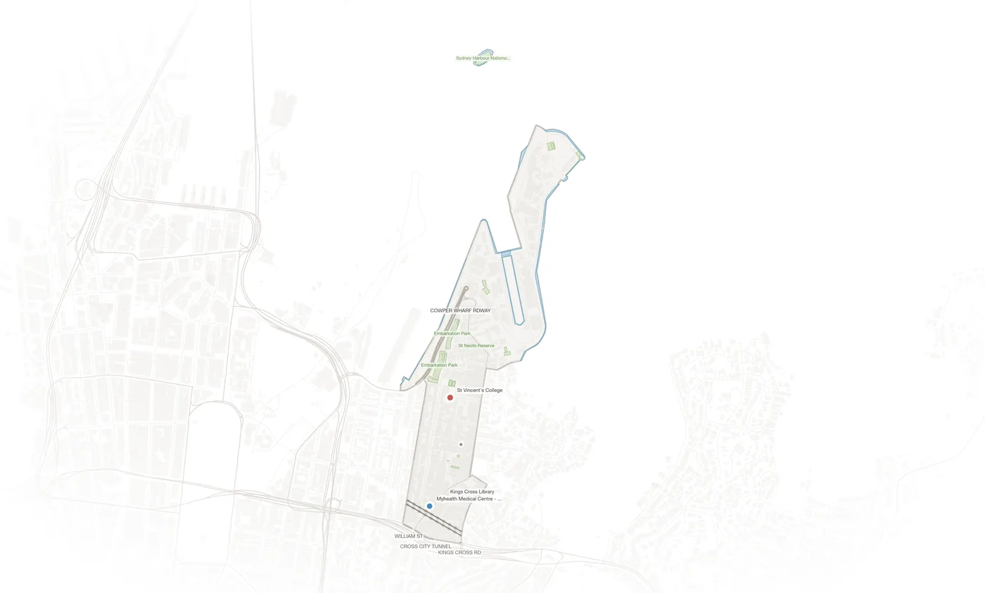 Potts Point urban fabric map