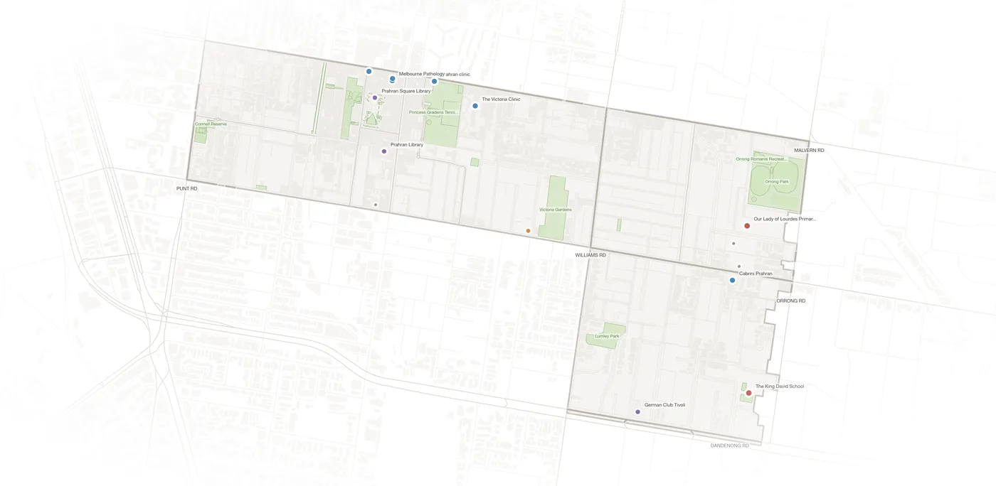 Prahran urban fabric map