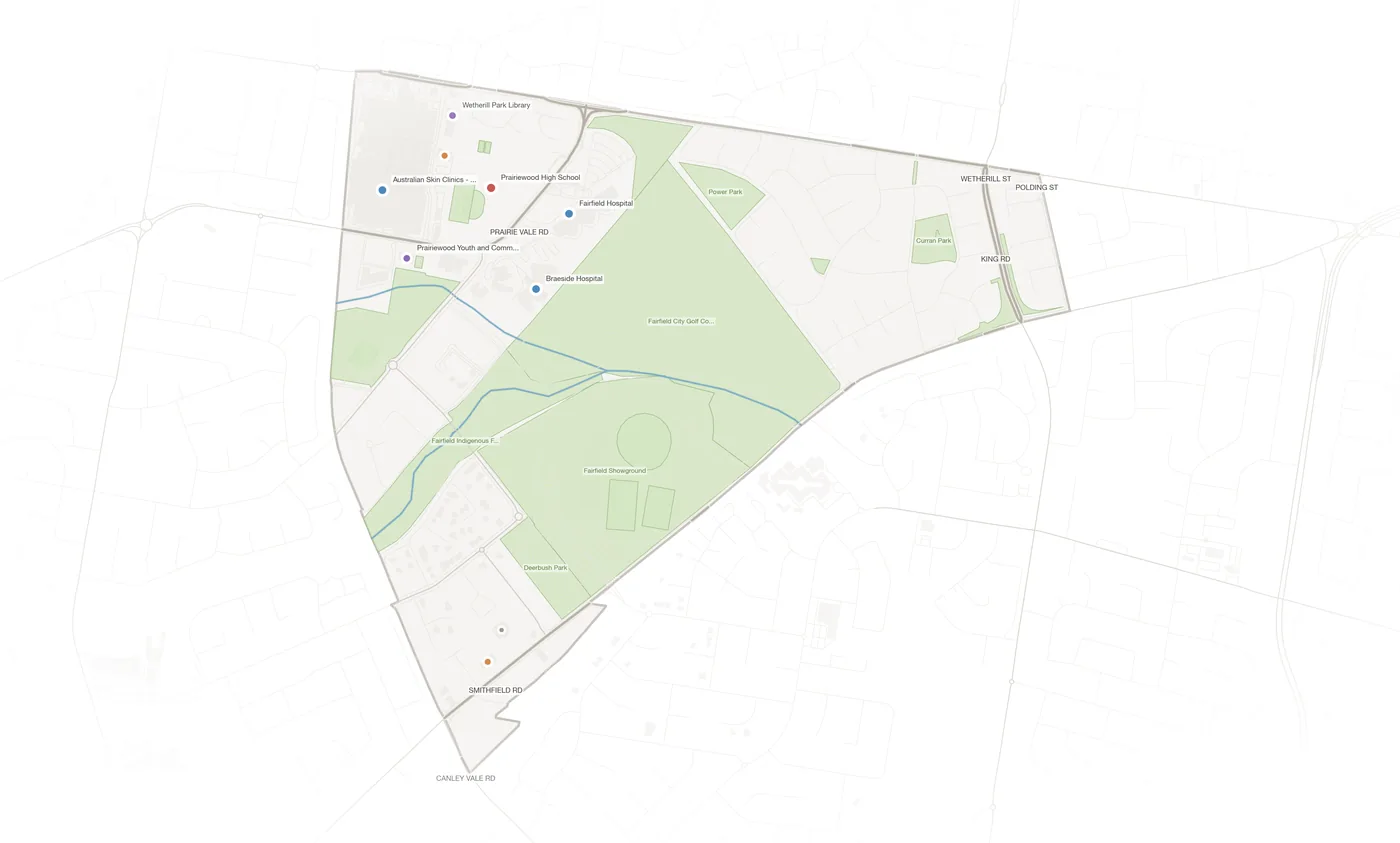 Prairiewood urban fabric map