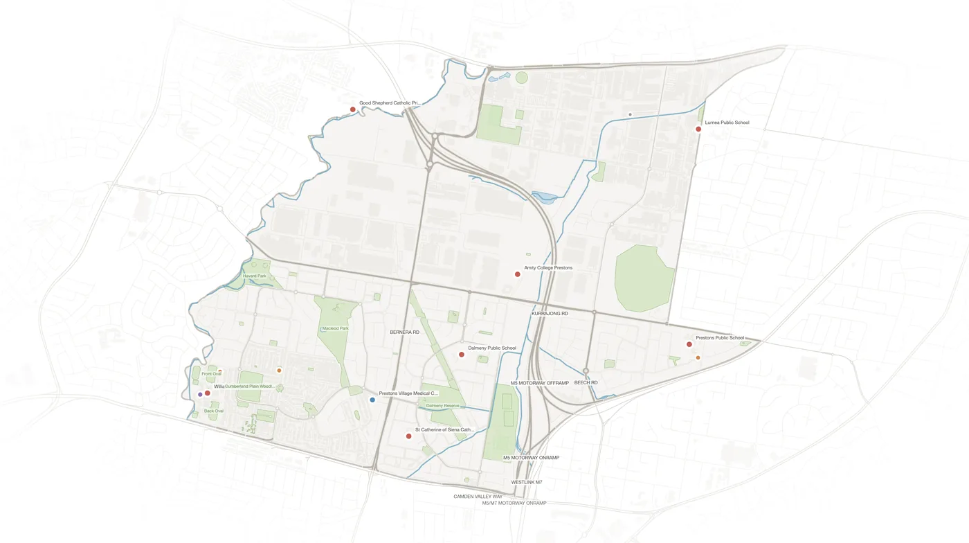 Prestons urban fabric map