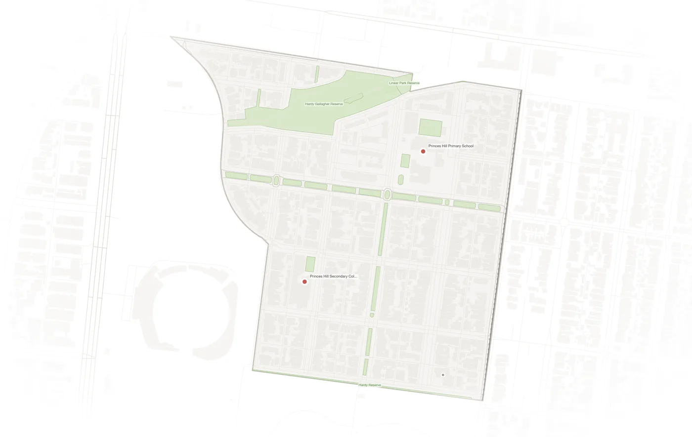 Princes Hill urban fabric map