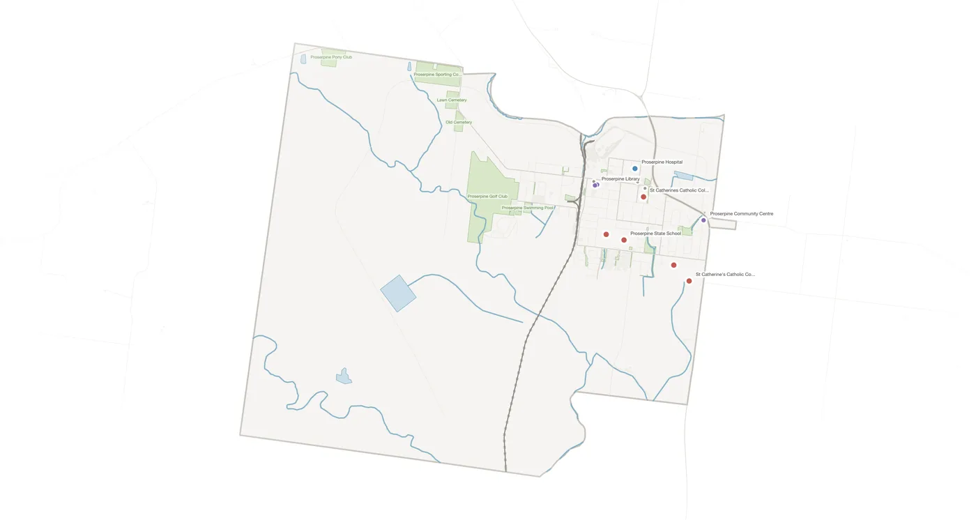 Proserpine urban fabric map