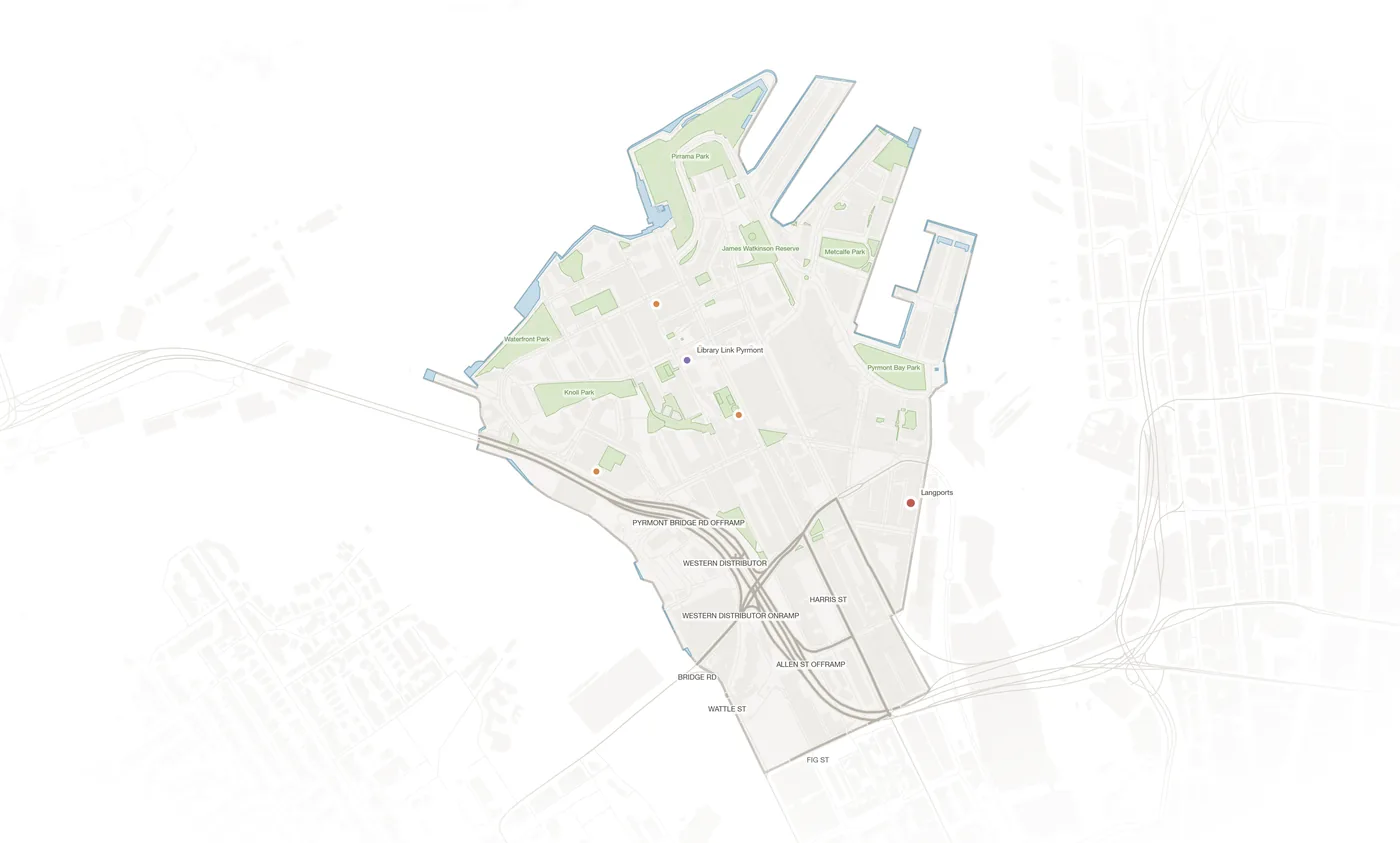 Pyrmont urban fabric map