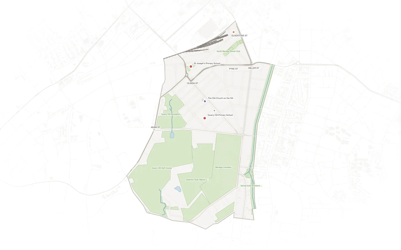 Quarry Hill urban fabric map