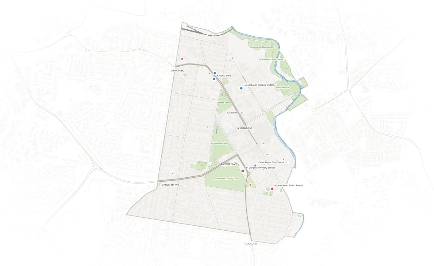 Queanbeyan urban fabric map