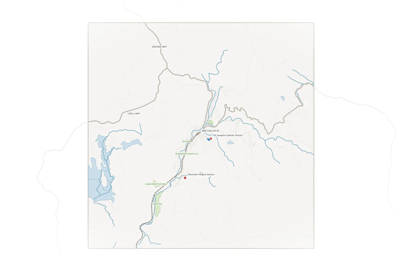 Queenstown urban fabric map