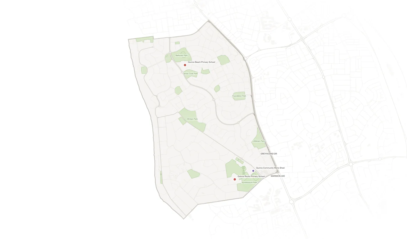Quinns Rocks urban fabric map