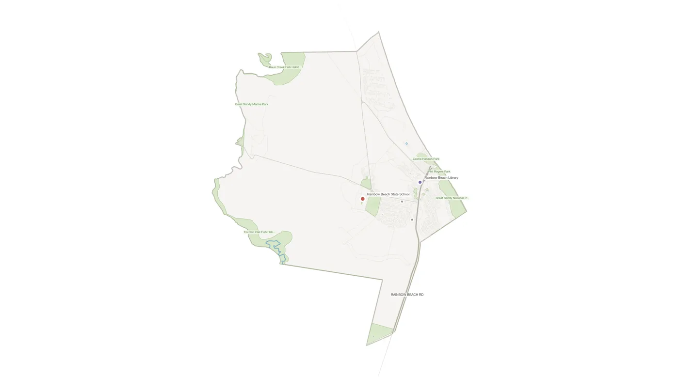 Rainbow Beach urban fabric map
