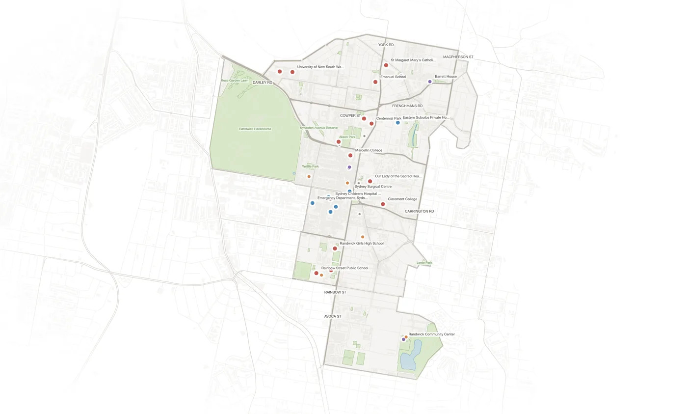 Randwick urban fabric map