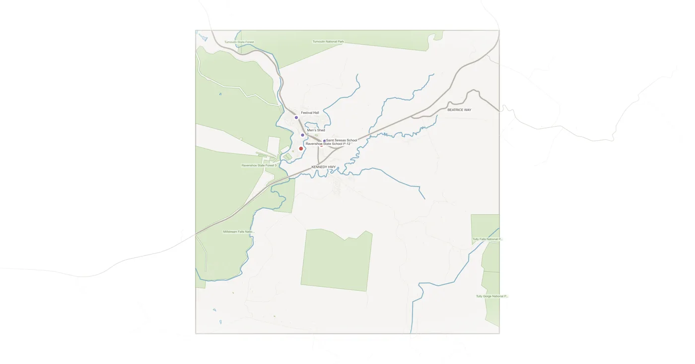 Ravenshoe urban fabric map