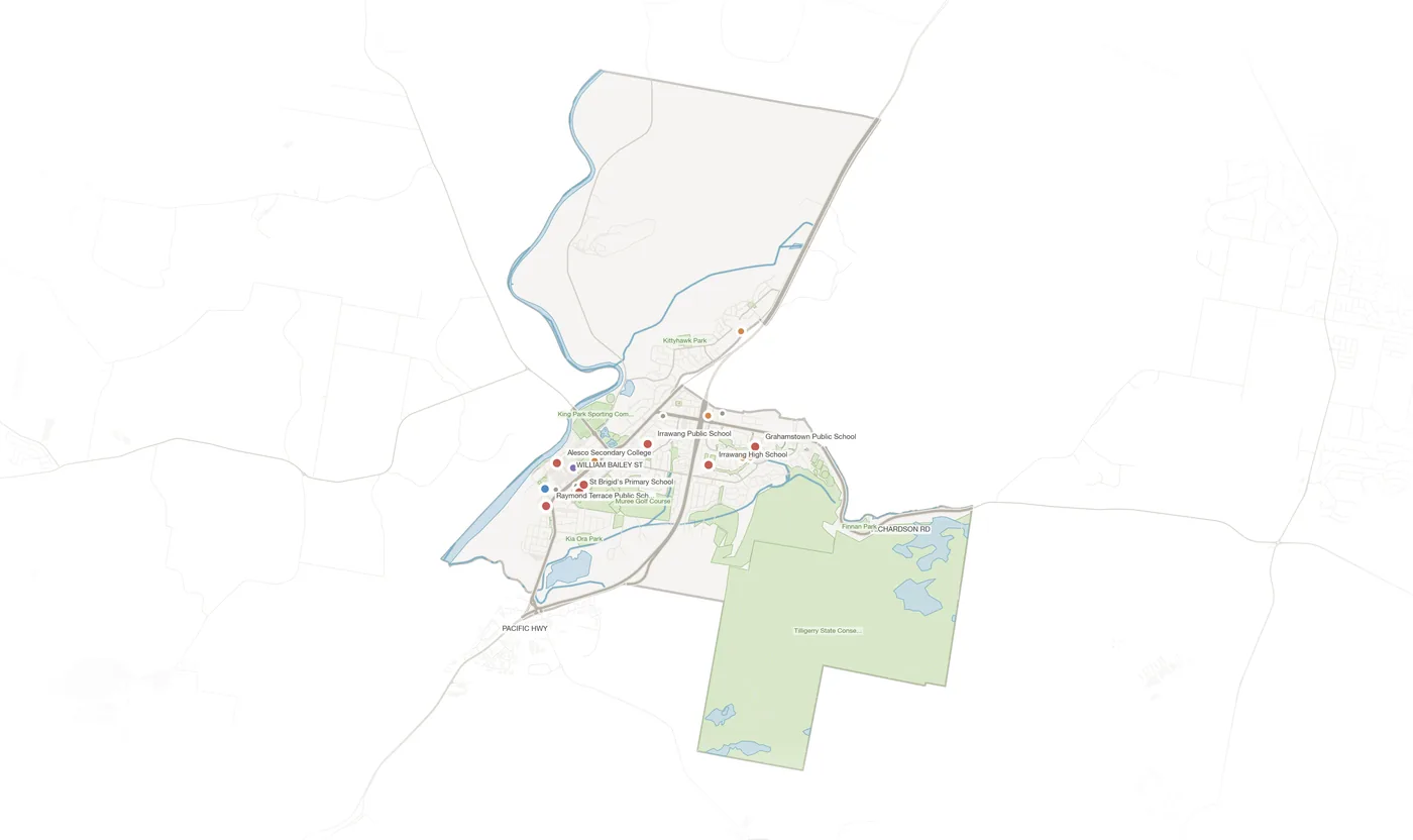 Raymond Terrace urban fabric map