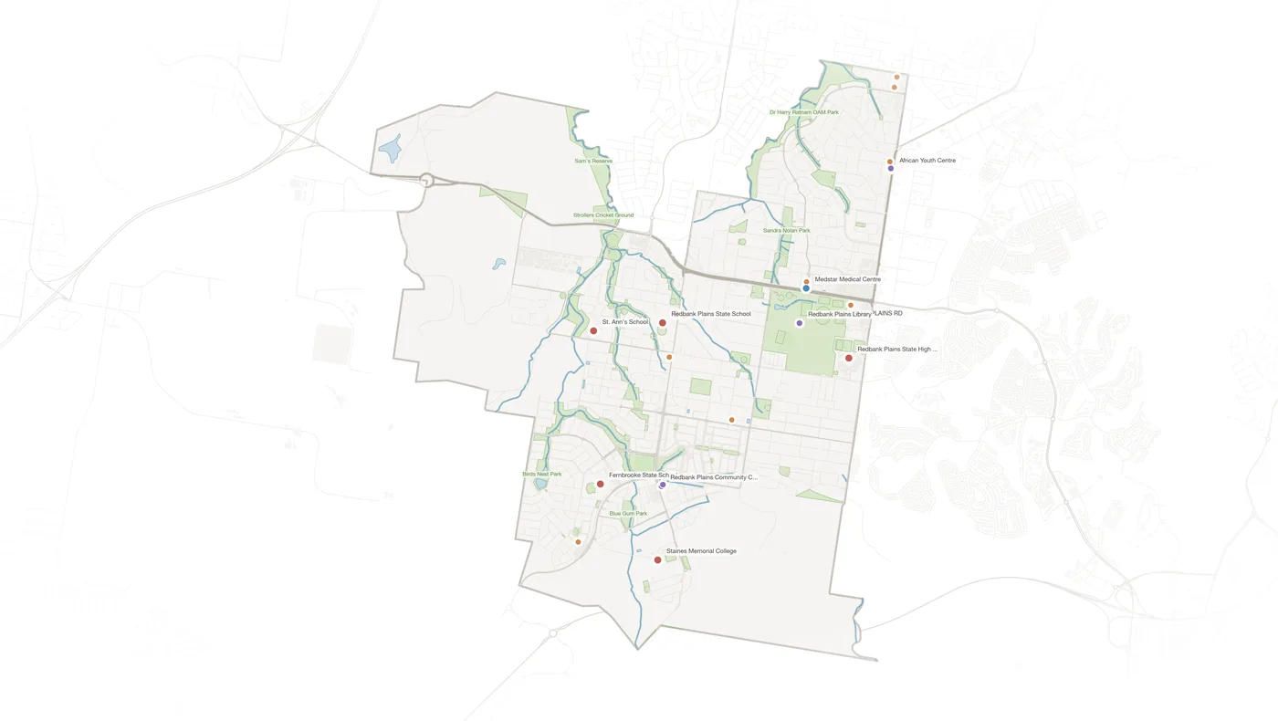 Redbank Plains urban fabric map