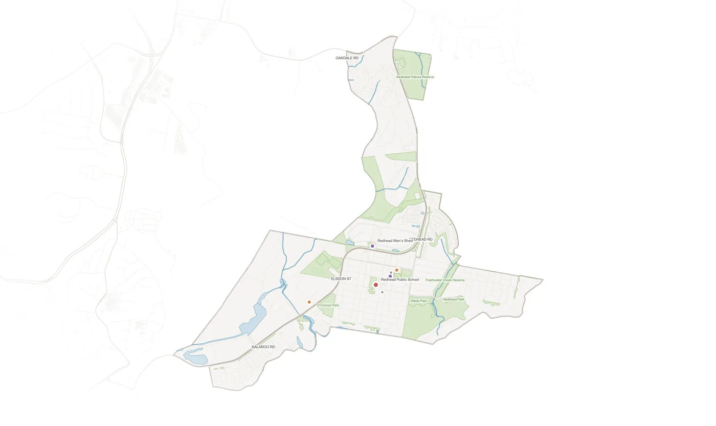 Redhead urban fabric map