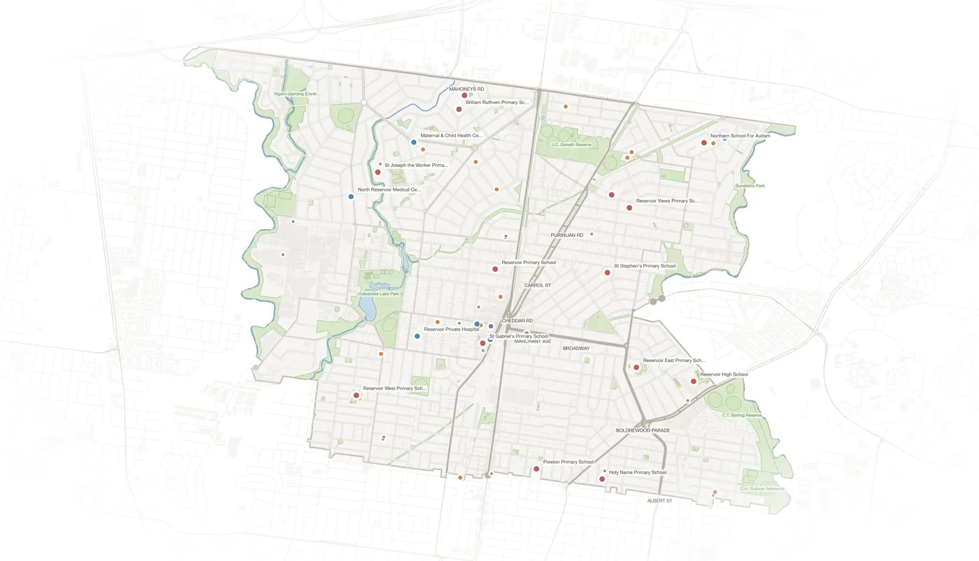 Reservoir urban fabric map