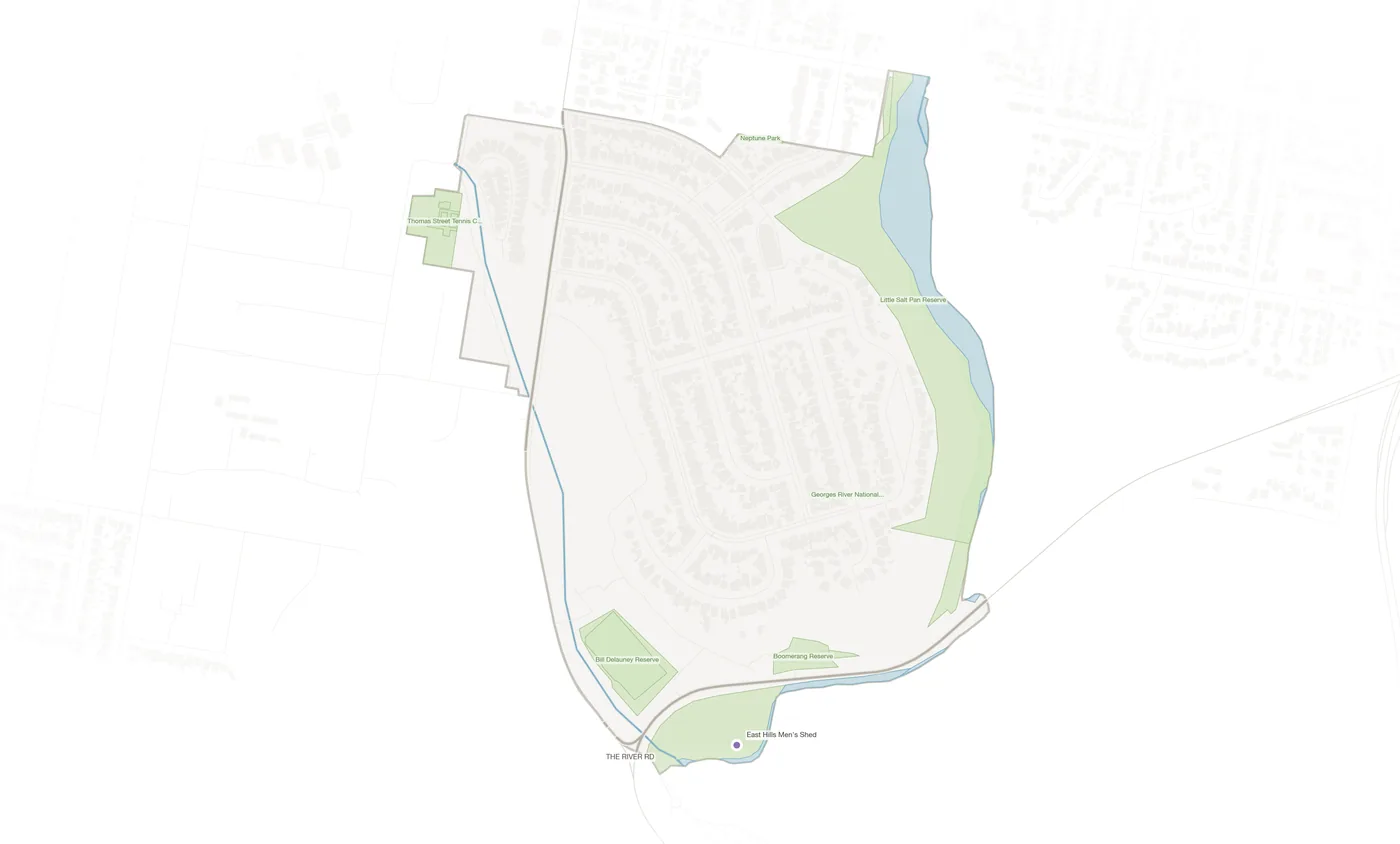 Revesby Heights urban fabric map