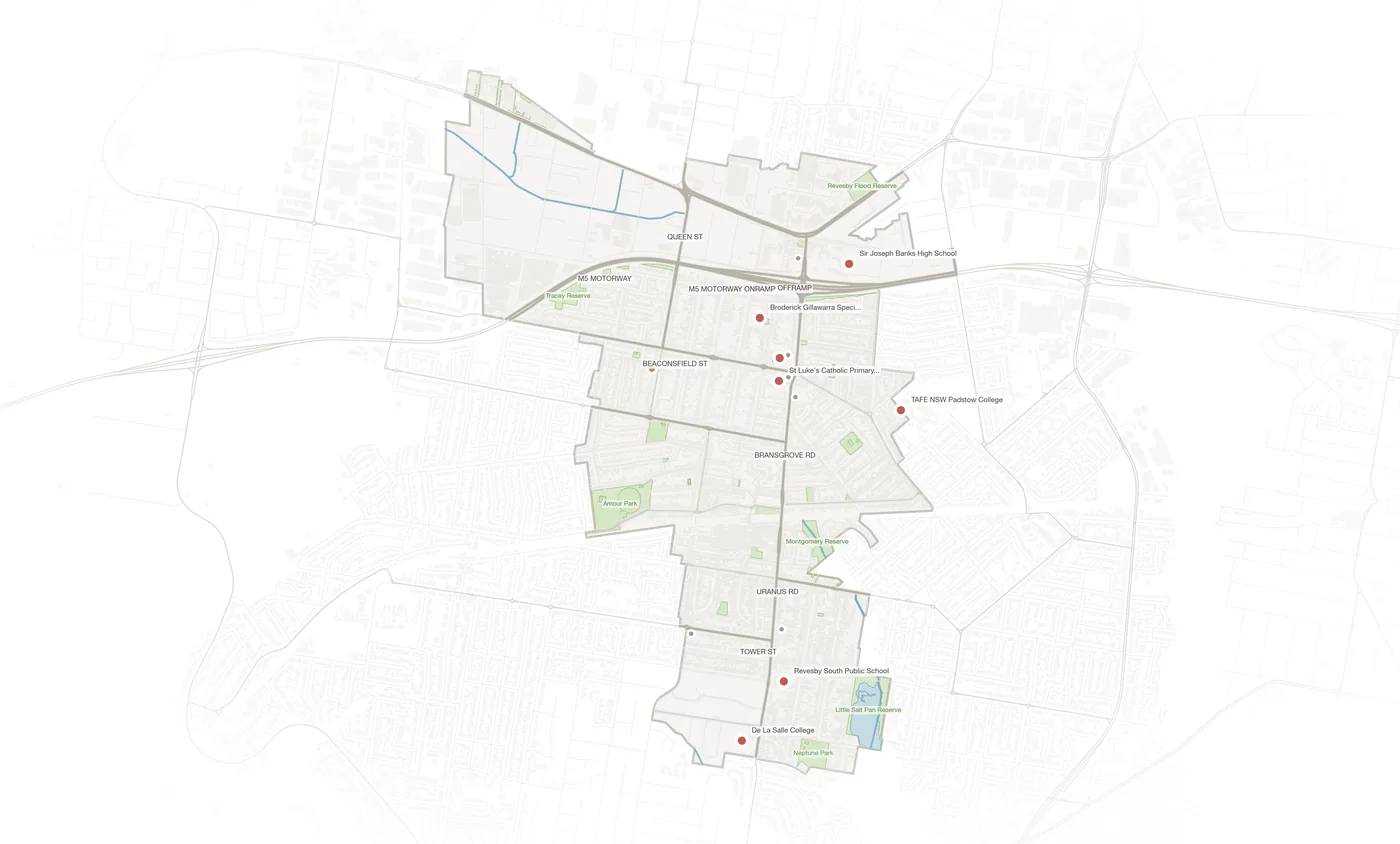 Revesby urban fabric map