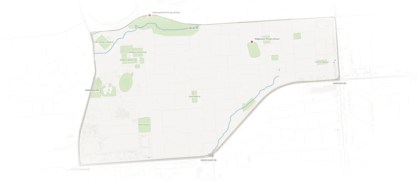 Ridgehaven urban fabric map