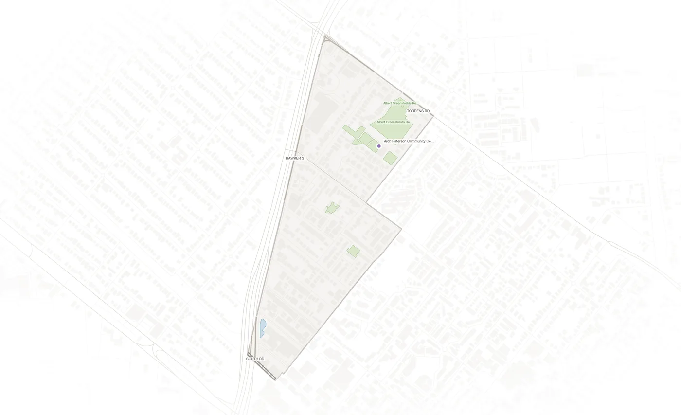 Ridleyton urban fabric map
