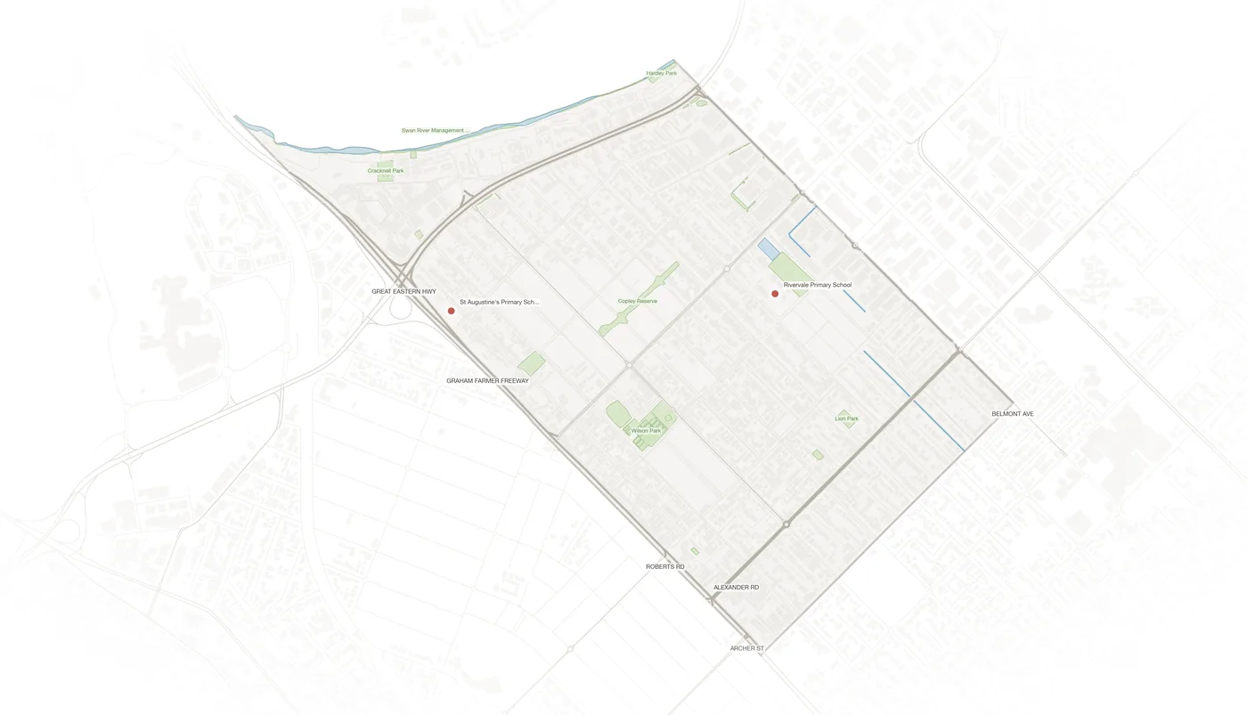 Rivervale urban fabric map