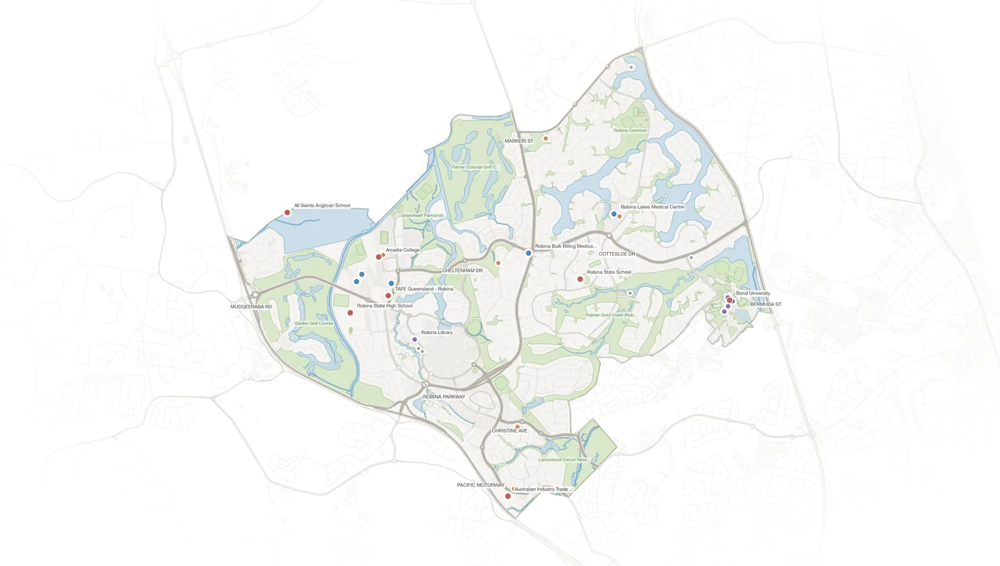 Robina urban fabric map