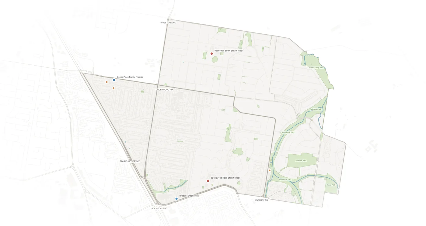 Rochedale South urban fabric map