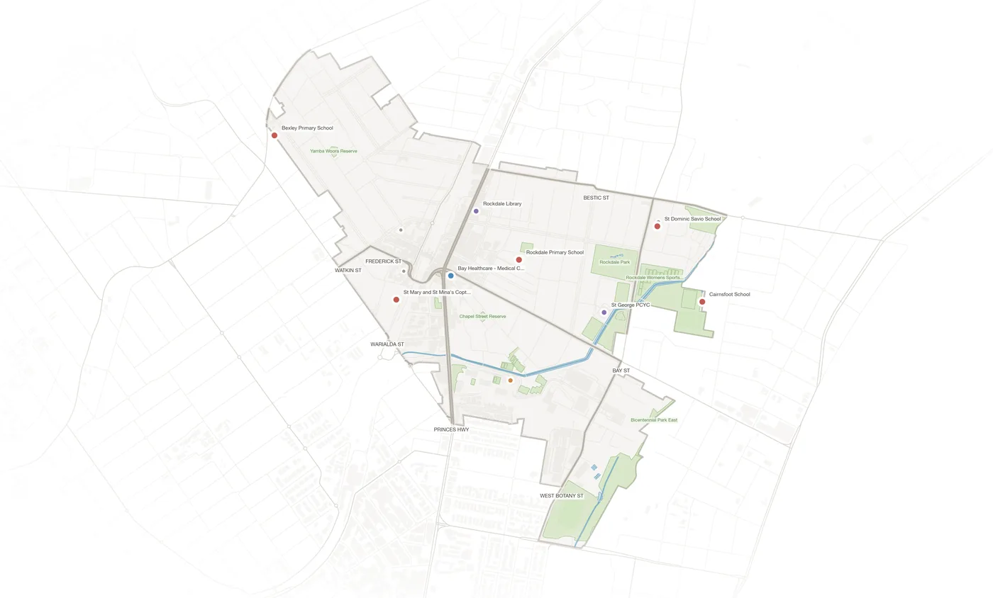 Rockdale urban fabric map