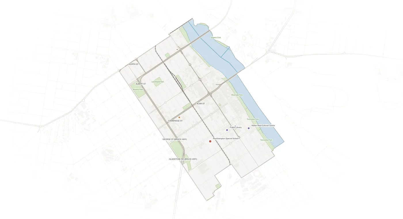 Rockhampton City urban fabric map